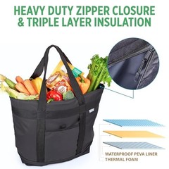 Jumbo Insulated Cooler Bag () with HD Thermal Insulation – Premium, Black