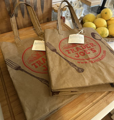 Trader Joe’s Washable Reusable Paper Grocery Brown Shopping Bag 2pc – BRAND NEW