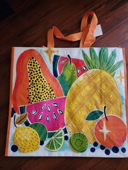 Large Reusable Everyday Shopping Bag-Tote- Colorful Fruit
