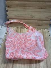 Free People FP Movement Reusable Ripstop Nylon Orange White Floral Tote Bag