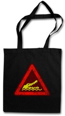 CROCODILE WARNING SIGN I SHOPPING BAG See Lake Swamp Symbol Logo Wildlife Keys