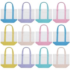 Eccliy 12 Pcs Mini Canvas Tote Bags 13″ x 11″ x 6″ Small Tote Shopping Bag Bu…
