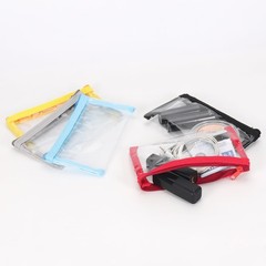 PKRFCJ 5 Pcs Small Clear Makeup 5PCS, Gray + red + yellow + black + blue