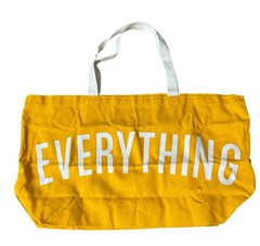 Giant XL Yellow EVERYTHING Canvas Tote Bag Shopping Beach Reusable Bag New