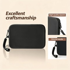 WHHJM Small Silicone Multifunctional Essential Bag Portable Travel Black