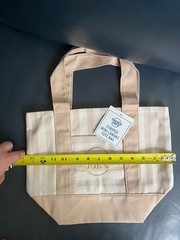 trader joe’s pastel stripe mini tote bags set of 2!! beige and pink!!!