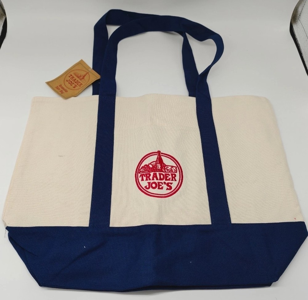 TRADER JOE’S Large Classic Canvas Tote Bag New With Tag