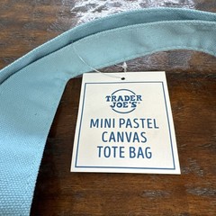 Trader Joe’s Pastel Mini Canvas Tote Bags (2) NEW – Baby Blue and Mint Green