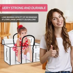 8 Pack 97L Extra Large 8 pack-97L Heavy Duty Tote Bags Transparent black edge