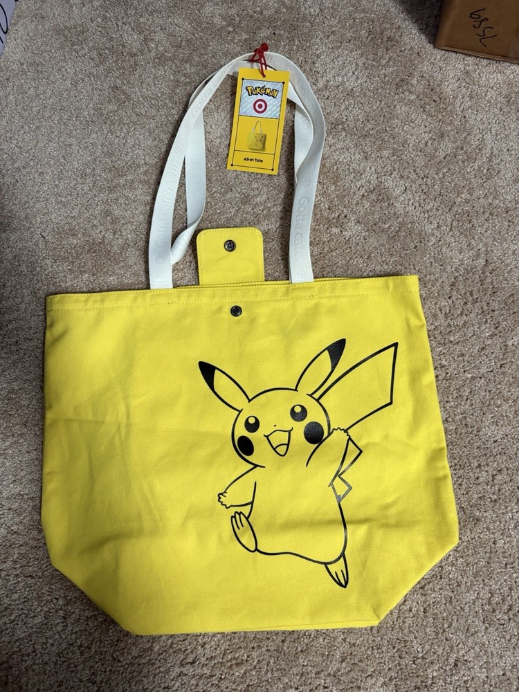 Pokemon X Target Reusable Canvas Yellow All-in Tote Bag Pikachu 30th Anniversary