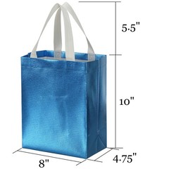 Tosnail 40 Pack Glossy Reusable Grocery Bags, 10 x 8 Inch Shopping Tote Bag w…