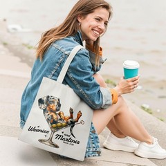 Dachshund Martini Cocktail Tote Bag, Dachshund Lovers Gifts Canvas Tote Bags …