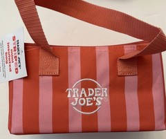 NWT Trader Joe’s Mini Insulated Bag Pink Red STRIPED 2026 NWT