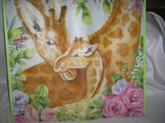Giraffes Reusable Large Size Shopping Tote Bag Mama With Baby NEW