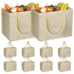 10 Pack Reusable Grocery Bags Extra Large Super Strong Heavy Duty Shopping To…