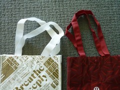 Lululemon Reusable Shopping Tote Bags (4) Small Totes Different Designs (B)