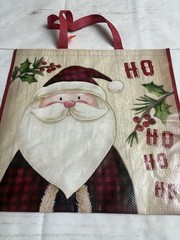 Ollie’s Christmas Shopping Bag Reusable Tote Santa HO HO HO