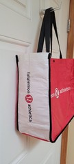 Lululemon Athletica Shopping Bag Large Red and White 15x14x6