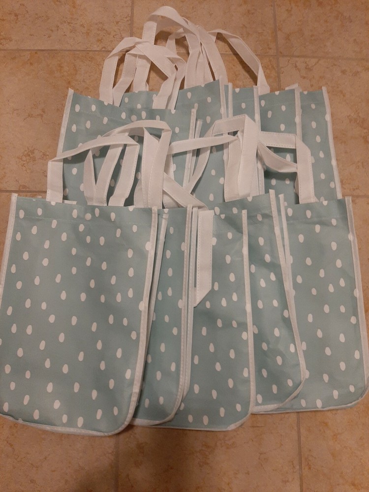 10 pack Target Reusable Shopping Lunch Bag, Gift bag, Bridal Tote Pastel Teal