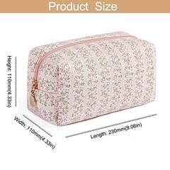 HHQQWZ Makeup Bag Travel Cosmetic for Women Girls, Zipper Make Up A1 Pink