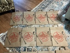Lot of 12 Trader Joe’s Paper Shopping Bags Great Condition Offers Welcome