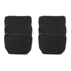Augbunny 100% Cotton 12oz Canvas Zipper Cosmetic Makeup Jewlery Pouch Black