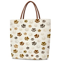 Dog Cat Paws Print Brown Tote Bag for Women, Pet Lovers Gifts, Aesthetic Reus…