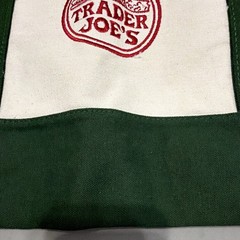 Trader Joe’s – Large Canvas Tote Bag – Beige & Green – Foldable Shopping
