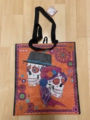 New Day Of The Dead Lot Of Five Reusable Grocery Shopping Bags Halloween HEB