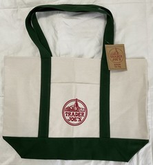 NEW, Trader Joe’s Viral Large Green Canvas Tote Bags-Lot of 4