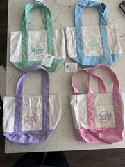 Trader Joe’s Canvas Reusable Tote Bags Lot of 4 Multicolor Small 13x11x6