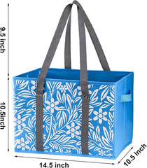 4 Pack Reusable Grocery Bags, Collapsible Large Storage Box Bag with Reinforced