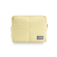 Puffy Waterproof Makeup Bag with Zipper: Compact Travel Large, Yellow