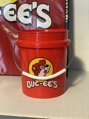 Buc-ee’s Classic Red Tote Bag + Mini Red Beaver Bucket Bundle 16x12x6 Reusable