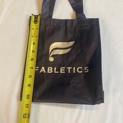 Fabletics Reusable Shopping Gift Bag Tote Gym Cream Gold Logo 10.5”x9”x4”