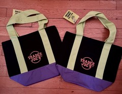 2 NWT Trader Joe’s mini Halloween Tote Bags 2025 Black Green purple orange