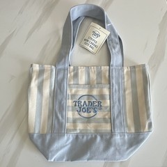 Trader Joe’s Striped Mini Canvas Reusable Tote Bags 4-Pack Multicolor
