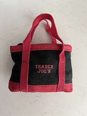 Trader Joe’s Red Trim Micro Tote With Grocery Bag 2 In 1 Mini Ltd Edition NWOT