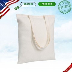 48-Pack 16″x15″ Cotton Tote Bags Lightweight Reusable Grocery & DIY Bags