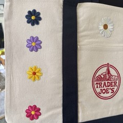 Trader Joe’s Embroidery XL Bag 18 Beautiful Flowers 🌺