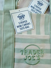 Trader Joe’s Mini Pastel Stripe Canvas Tote Bags Set of 4 Limited Edition NWT