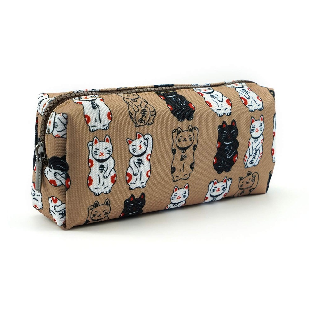 LParkin Lucky Japanese Cat Pencil 7.5 inches x 3.5 x 2.25 inches, gray