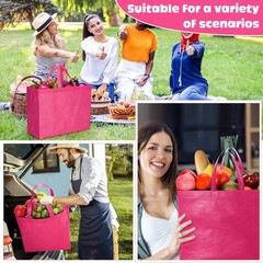 Reusable Grocery Bags Large Non Woven Shopping Foldable Portable 16x6x12 Inch