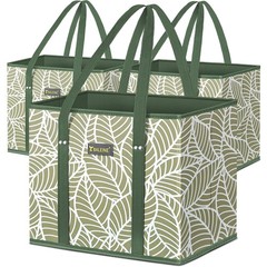 BALEINE 3~Pack Reusable Grocery Bags, Foldable Shopping Tote, Reinforced