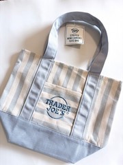 Striped Mini Canvas Trader Joe Tote Bag 2026 SET OF 4