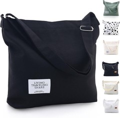 Canvas Tote Bag for Women – Crossbody, Shoulder, Travel & Beach Bag