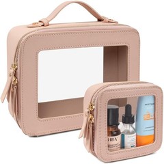 Clear Makeup Bags TSA Approved Toiletry Bag W/ Zipper Transaparent Makeup