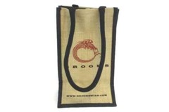 Brooks Reusable Burlap Bottle Carry Bag with Black Handles – Wine Tote
