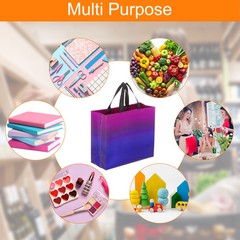 24Pcs Reusable Gift Bags with Handles 10.6 x 13 Inch Gradient Purple