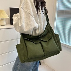 Canvas Menr Bag Lar Crossbody Bag with Multiple Poets Canvas